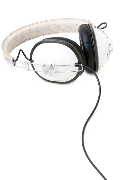 Sluchátka přes bílý — Stock fotografie