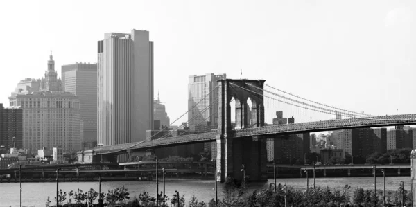 Γέφυρα του Μπρούκλιν nyc Πανόραμα — Φωτογραφία Αρχείου