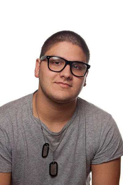 Fiatal férfi Nerd szemüveg — Stock Fotó