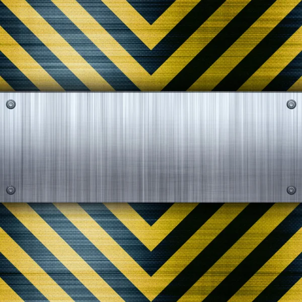 Hazard Stripes Brushed Aluminum — Stock Photo, Image