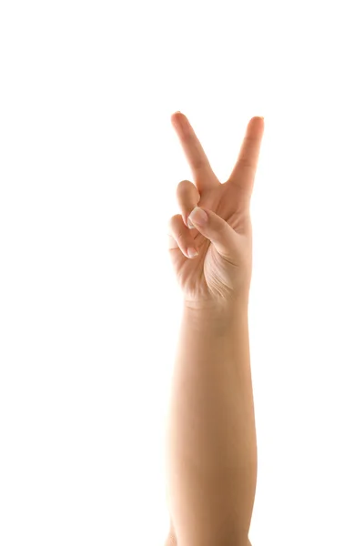 Friedenszeichen Hand — Stockfoto