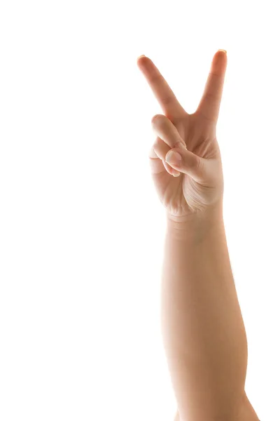 Mão mostrando um sinal de paz — Fotografia de Stock