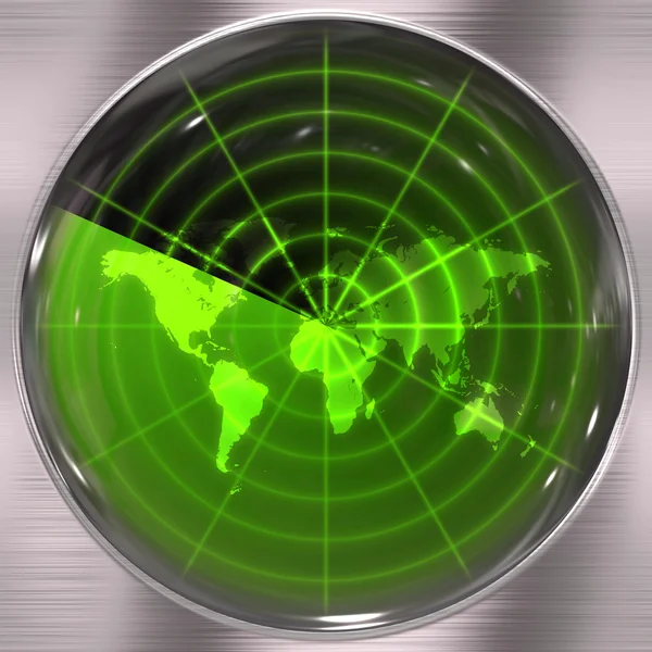 Groene wereld radar — Stockfoto