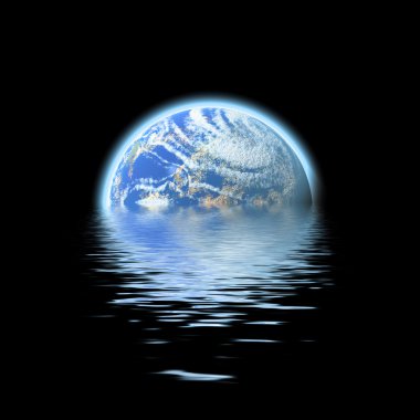 Earth submerged clipart
