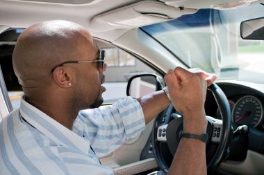 Frustrated Man With Road Rage clipart