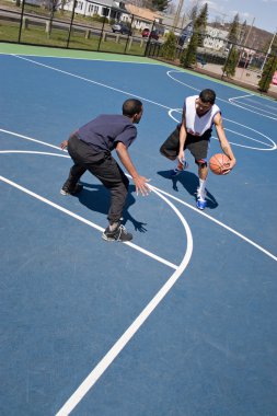 Guys Playing Basketball clipart