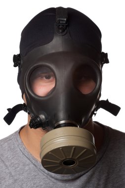 Man Wearing Gas Mask clipart