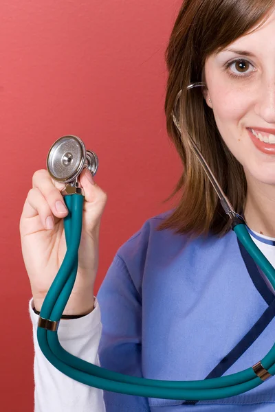 Enfermera con estetoscopio — Foto de Stock