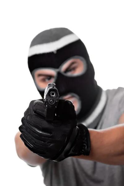 Criminoso armado com uma arma — Fotografia de Stock