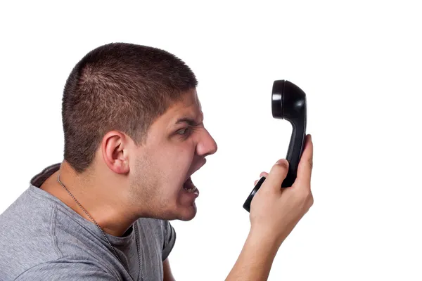 Conversación de teléfono enojado — Foto de Stock