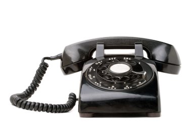 Old Black Retro Telephone clipart