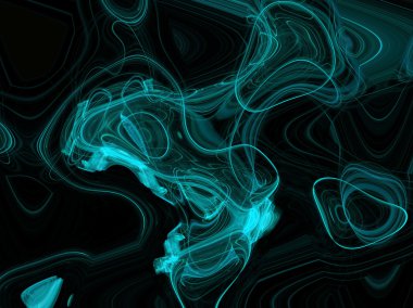 Blue fractal smoke clipart