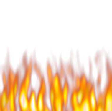 Hot Flames over White clipart