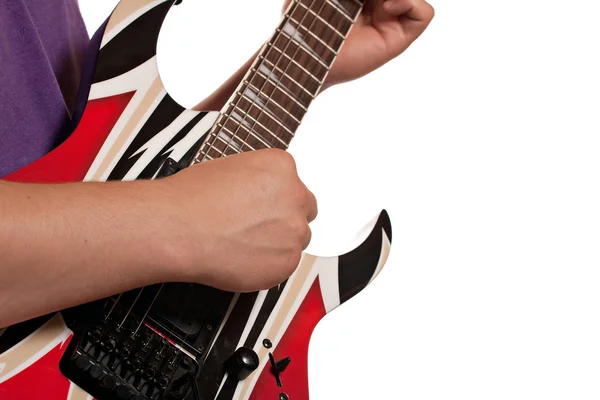Spela den elektriska gitarren — Stockfoto