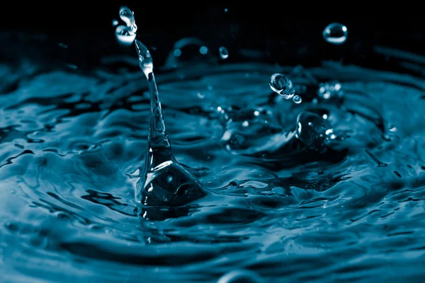Modré vody kapky splash — Stock fotografie