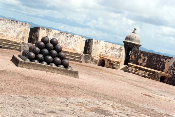 Palle di El morro fort canon — Foto Stock