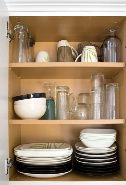 Dishes in the Cupboard — Stock Photo, Image