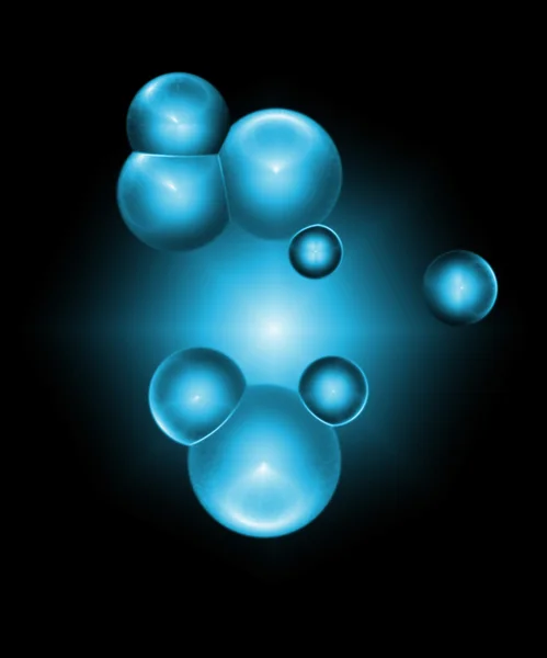 Blauwe 3d bubbels — Stockfoto
