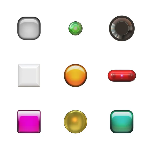 Glassy Buttons Variety Pack — Stock Photo, Image