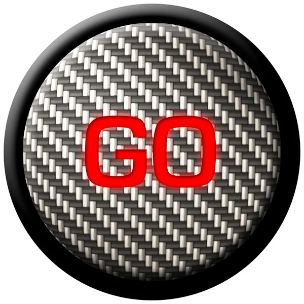 Carbon Fiber GO Button — Stock Photo, Image