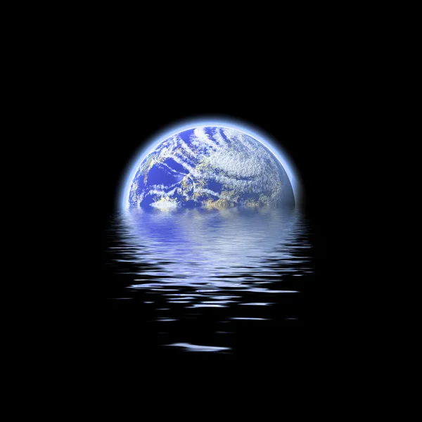 Erde unter Wasser — Stockfoto