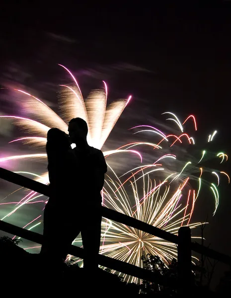 Fireworks Kiss — Stock Photo, Image