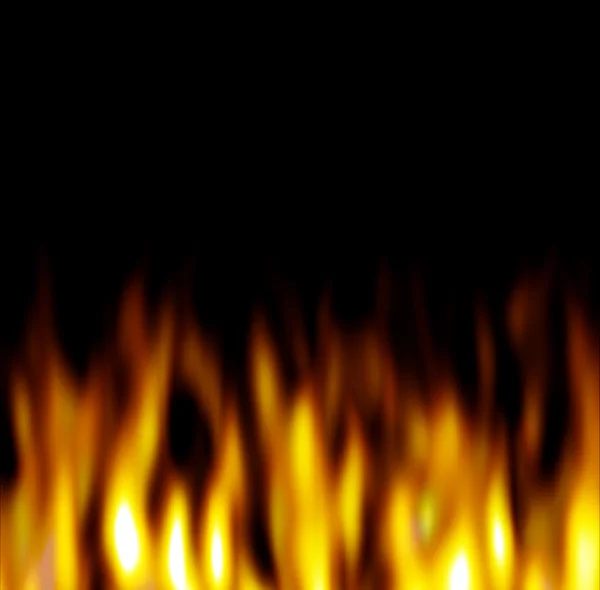 Warm oranje vlammen over zwart — Stockfoto