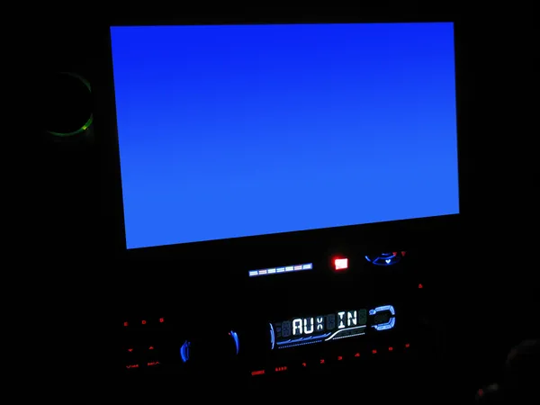 In-Dash LCD Screen Close-Up — Stock Photo, Image
