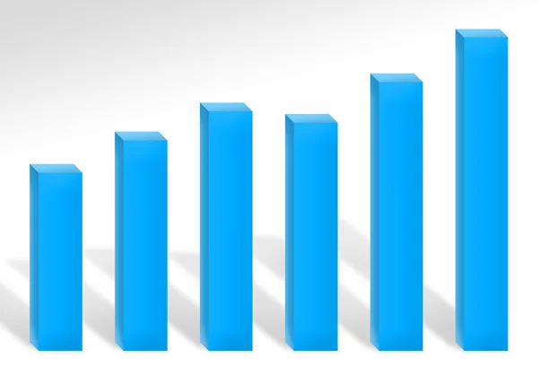 Диаграмма роста прибыли синий — стоковое фото