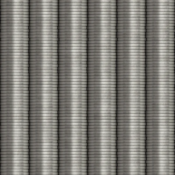 Monedas apiladas en plata — Foto de Stock