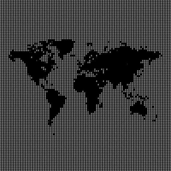 Binary World Map — Stockfoto
