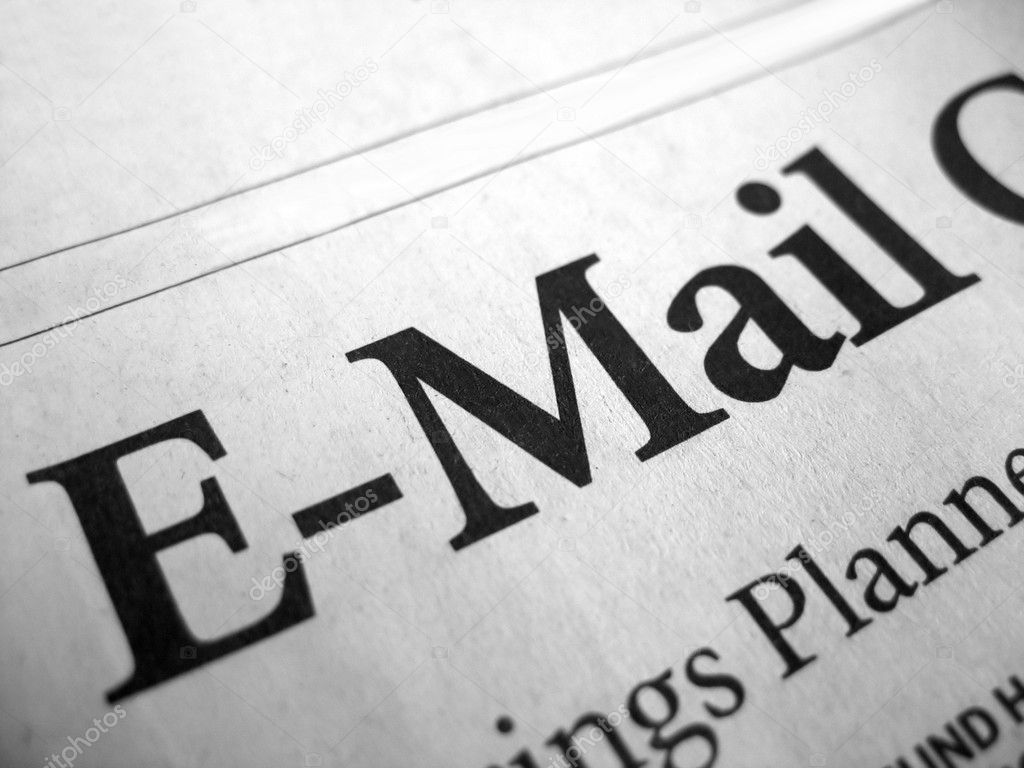Close up of the word Email
