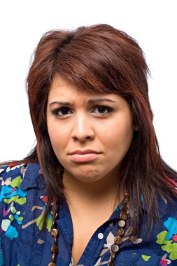 Sad Faced Woman clipart