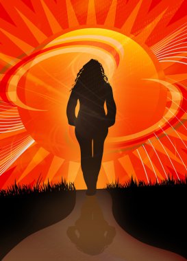 Sunset Path clipart