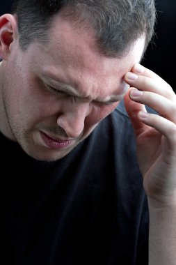 Man With Headache or Migraine Pain clipart