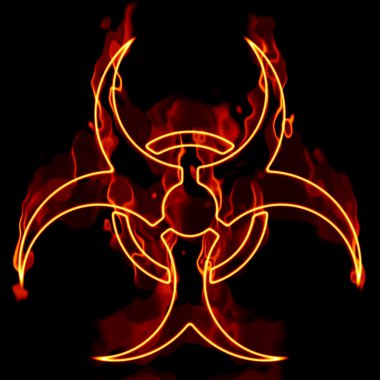 Fiery Biohazard Over Black clipart