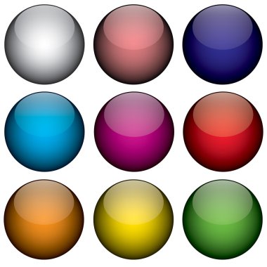 Nine Colorful 3d Orbs clipart