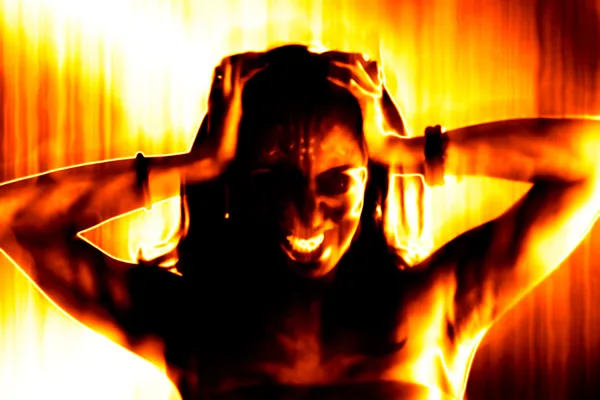 Fiery Evil Woman — Stock Photo, Image