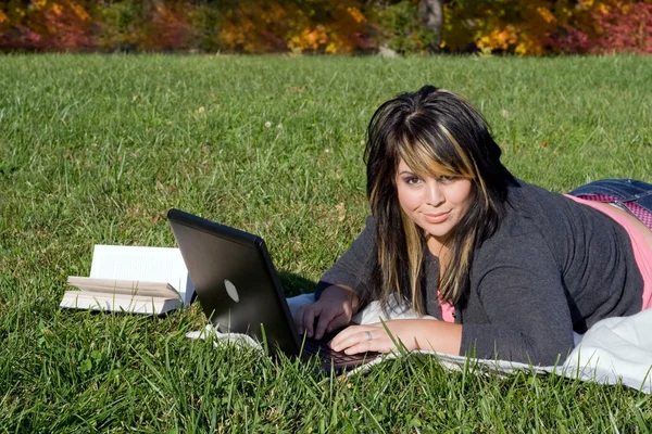 Girl with Laptop — Stock Photo, Image
