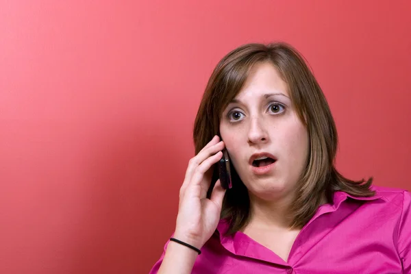 Surprised Woman on the Phone — Stock Photo, Image