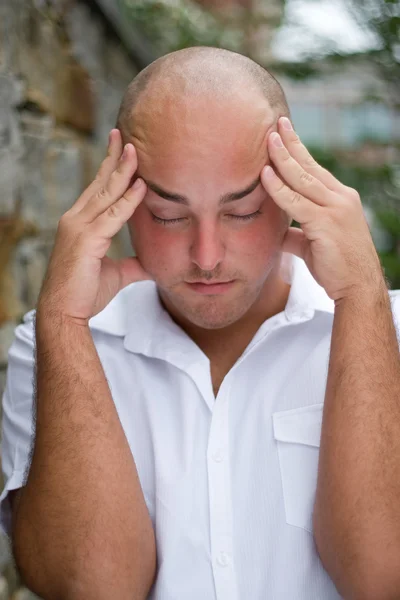 Smärtsam huvudvärk — Stockfoto