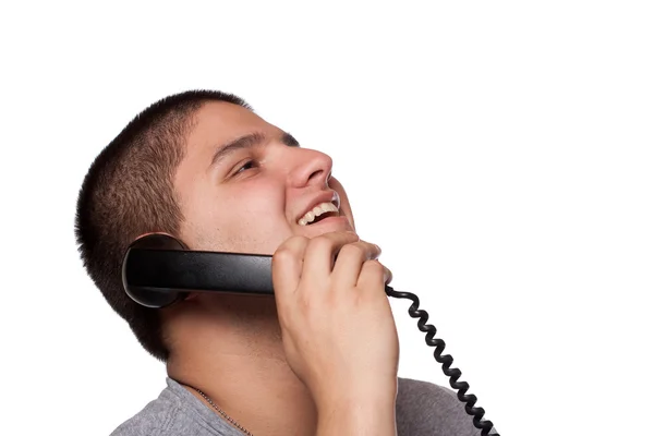 Divertente conversazione telefonica — Foto Stock