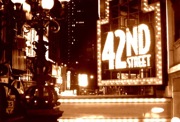 Times Square 42nd Street szépia — Stock Fotó