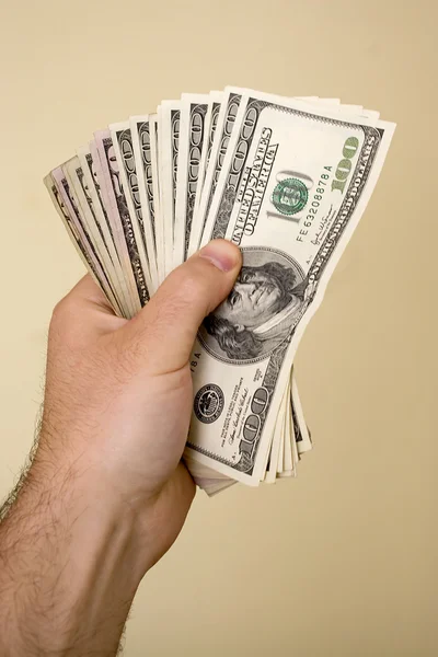 Handful of money — Stock Photo, Image