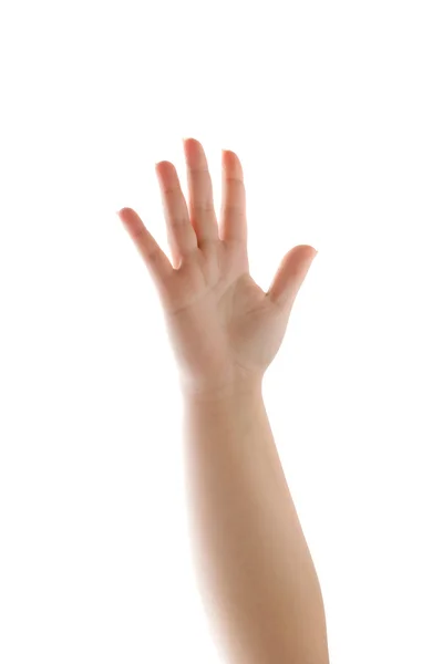 Menselijke hand waving geïsoleerd — Stockfoto