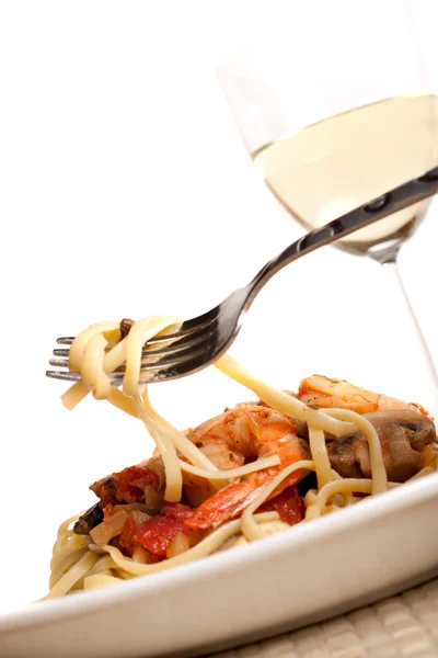 Shrimp and Pasta — Stock Photo, Image
