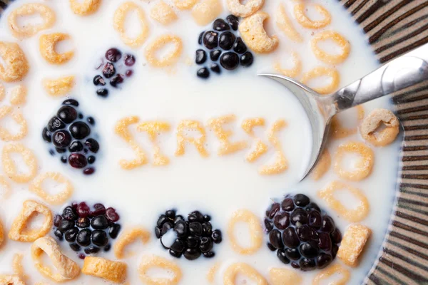The Word STRESS In Cereal Letters — Stock Photo, Image