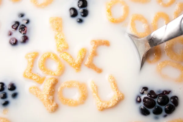 stock image I Love You Breakfast Message