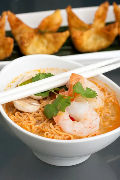 Thai Noodle Soup with Prawns — Stock Photo, Image
