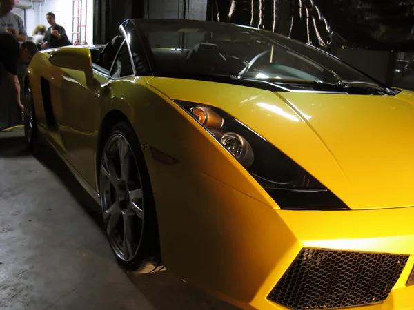 Yellow Exotic.An exotic yellow sports car. — Stok fotoğraf